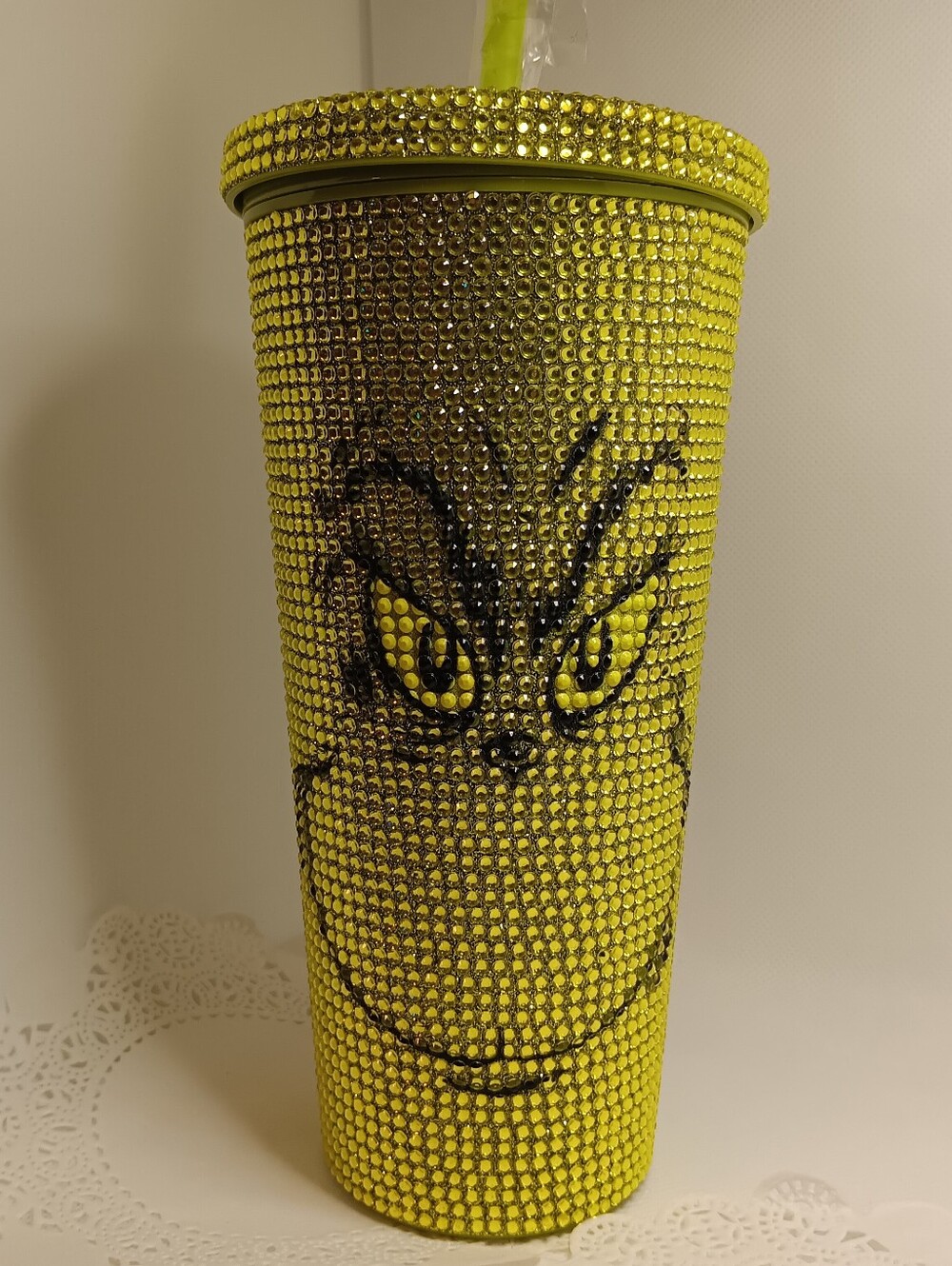 3 Piece rhinestone 'The Grinch' tumbler